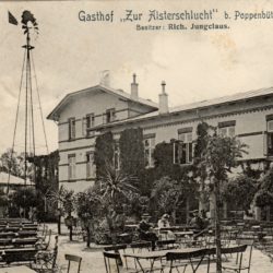 Der Gasthof Zur Alsterschlucht in Poppenbüttel auf einer historischen Postkarte