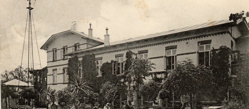 Der Gasthof Zur Alsterschlucht in Poppenbüttel auf einer historischen Postkarte