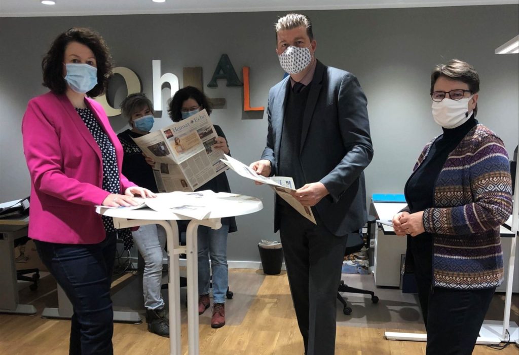 Finanzsenator Andreas Dressel auf Redaktionsbesuch im Heimat-Echo