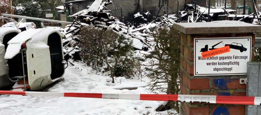 Die Bootshalle des Restaurant Ratsmühle in Ohlsdorf ist abgebrannt