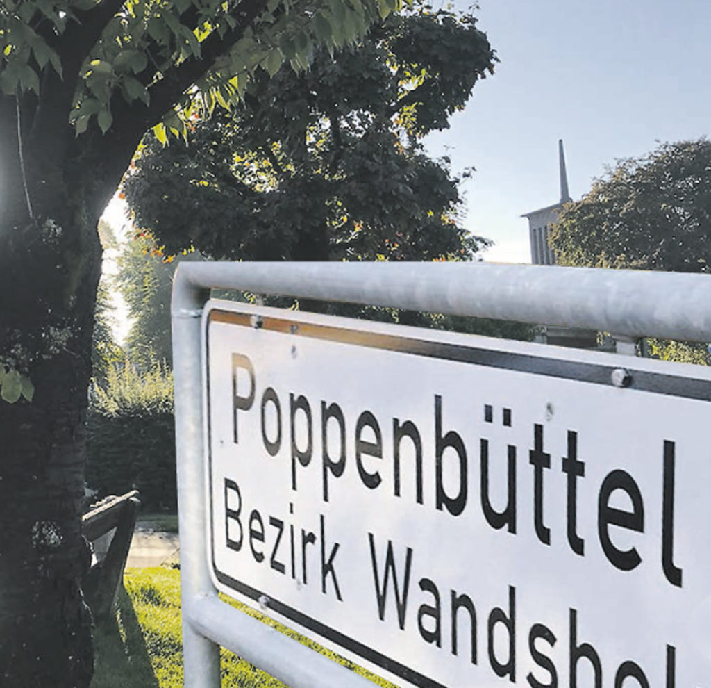 Ortsschild in Poppenbüttel