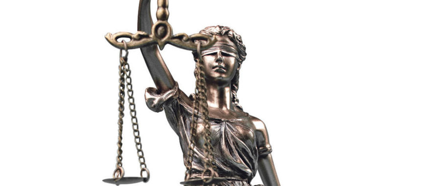 Lady Justice isolated on white background. Symbol of law or lawy